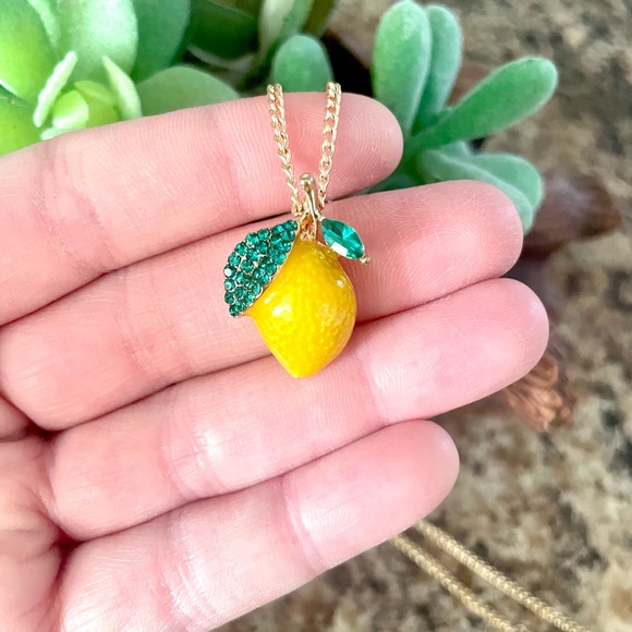 Cubic Zirconia Lemon Necklace - Picture 5 of 7